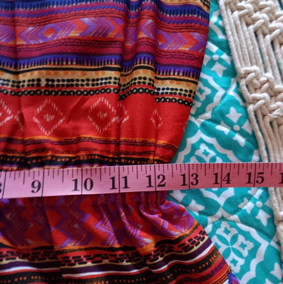 Speed Control~Colorful Orange Purple Aztec Geometric Sleeveless Midi Dress - Picture 6 of 16